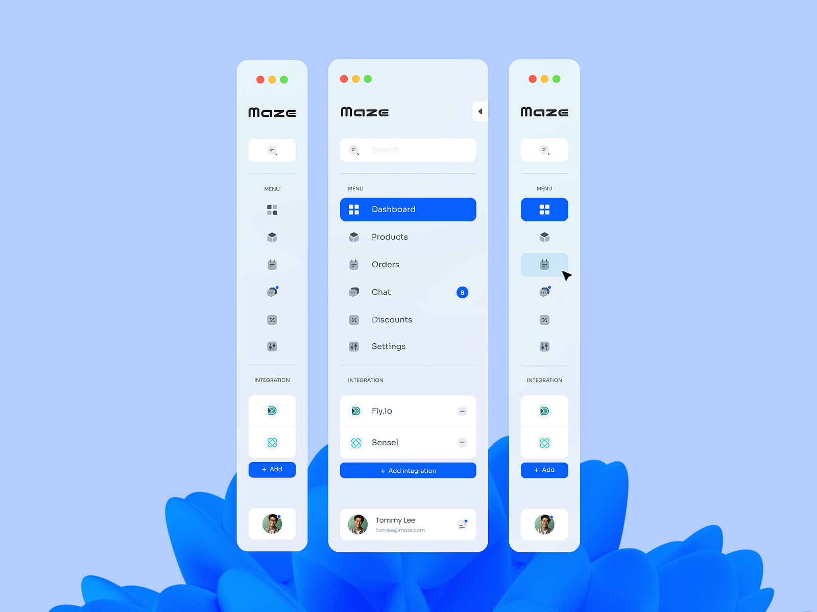Sidebar UI Exploration by Nika Khidesheli on Dribbble