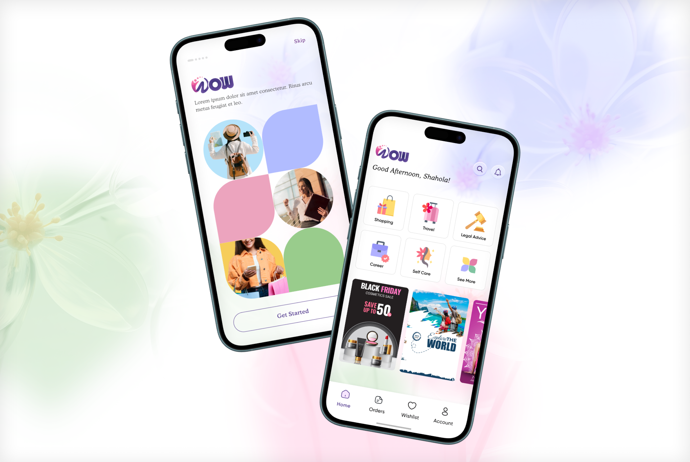 WOW - E-commerce App app design mobille app ui ux