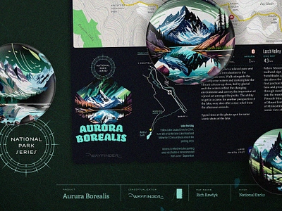 Aurora Borealis brand branding canadian rockies content creative direction design hike identity illustration logo map making mountain culture the wayfinder company thewayfindercompany ui wco art dept write