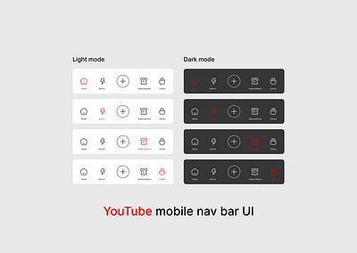 YouTube mobile nav bar UI