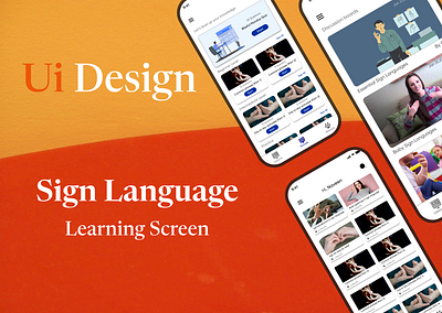Sign Language Learning Screen | Day-19 (Ui Challenge) education learning sign language teaching uichallenge uidesign
