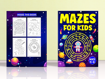 Mazes for Kids activity book activitybook amazon kdp amazon kdp book design book cover book cover illustration coloring book design ebook ebook cover ebook cover design graphic design illustration kdp kids book cover design kids puzzle book kids puzzle worksheet maze maze puzzle puzzle book