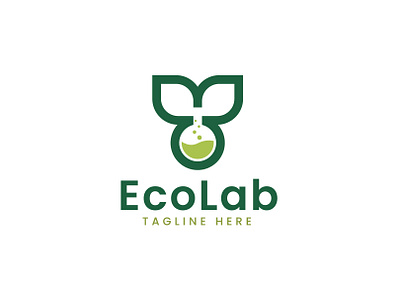 Eco lab natural logo design branding chemical creative design eco lab ecology flat graphic design health herbal illustration lab laboratory leaf logo logos medicine modern logo research science