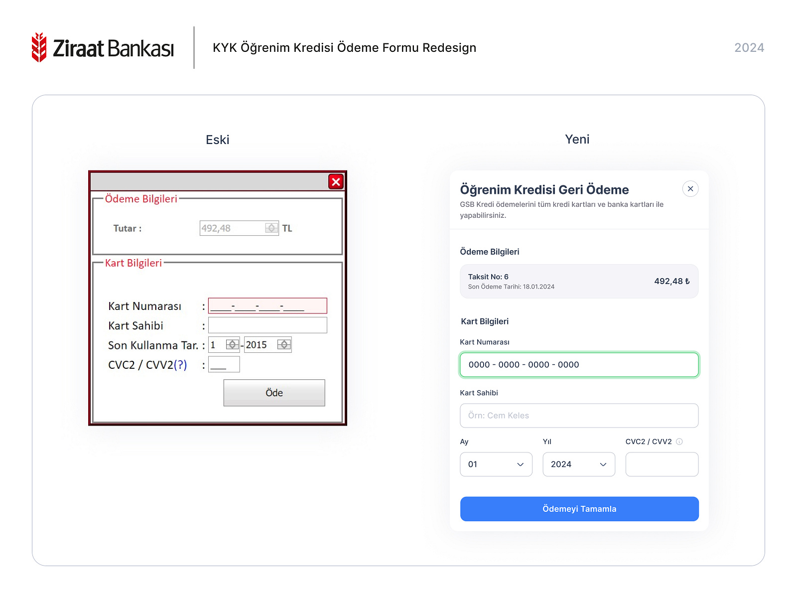Ziraat Bank KYK Loan Payment Form Redesign by Cem KELEŞ on Dribbble