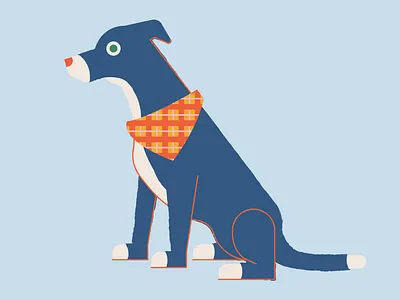 Blue Bandana Dog bandana blue dog illustration vector