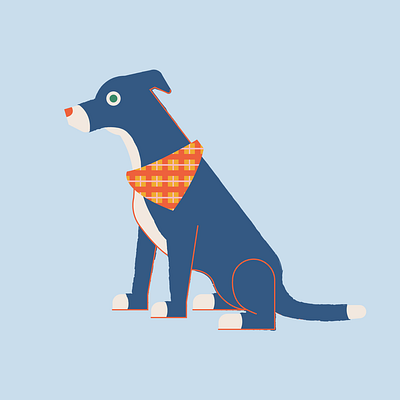Blue Bandana Dog bandana blue dog illustration vector