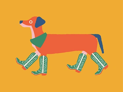 Pup in Boots boots cowboy dachshund design dog illustration sass vector wiener dog