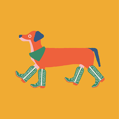 Pup in Boots boots cowboy dachshund design dog illustration sass vector wiener dog