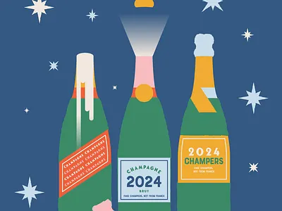 Happy New Year! 2024 2024 bottles celebration champagne design happy new year illustration new year new years eve vector
