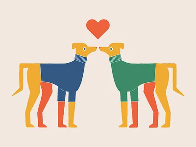 Turtleneck Loves design dog greyhound heart illustration love sweater vector