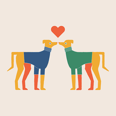 Turtleneck Loves design dog greyhound heart illustration love sweater vector