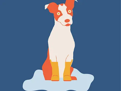 Puddle Jumper design dog illustration puddle rain rain boots terrier vector