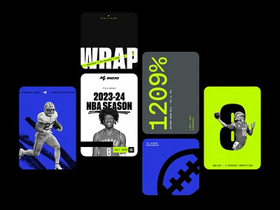 Mojo - Branding Cards analytics app basketball betting branding crypto data design football ios logo mobile productdesign soccer sports stats typography ui ux web