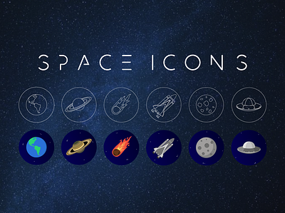 Space icons adobe illustator graphic design icons space icons