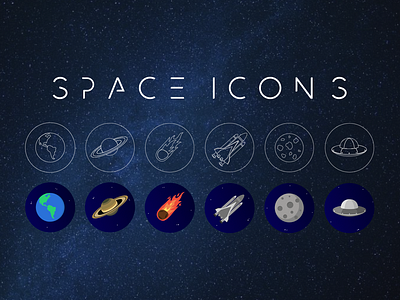 Space icons adobe illustator graphic design icons space icons