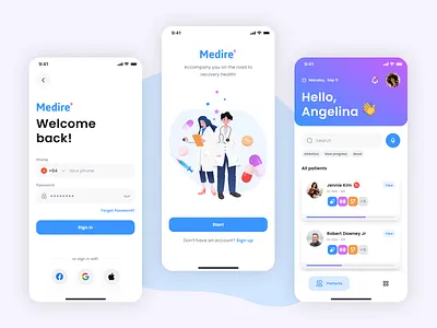 Medire - Health Care Mobile Application app design application health health app healthcare medical app medire medire app medire application mobile application ui ui app design ui application ui design uiux mobile uiux mobile app
