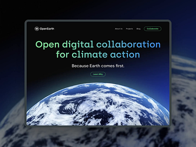 Open Earth redesign website animation branding design ui web design webflow