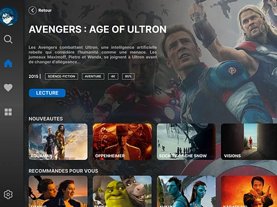 Application TV application aquaman avatar avengers branding conception graphique design film graphic design illustration logo movies netflix oppenheimer shrek titanic tv ui ux vector