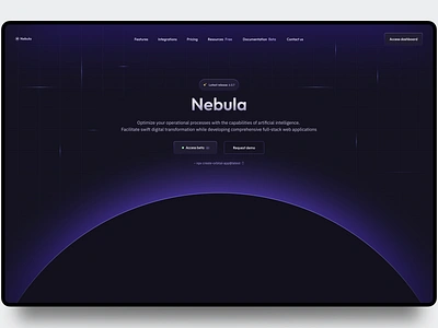 Nebula - Software landing page (5/365) 365 heroes astro cosmic dark fullstack galaxy hero design landingpage nebula purple software stars technology ui