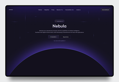 Nebula - Software landing page (5/365) 365 heroes astro cosmic dark fullstack galaxy hero design landingpage nebula purple software stars technology ui