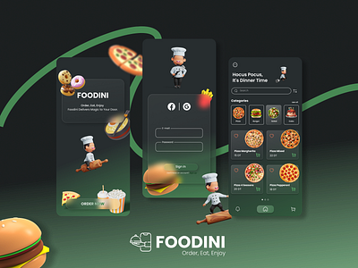 FOODINI : Food ordering app 🍴 delivery design figma food ui ux