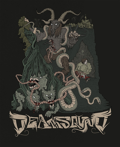 Print for the band Deathsquad dribbble emblem graphic illustration metal print rock russia symbol vector