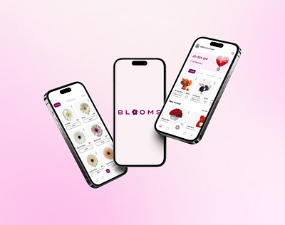 Blooms, Flower Shop App logo typography ui ui branding ux