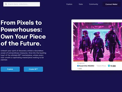 NFT Website 3d graphic design illustration nft ui ux design
