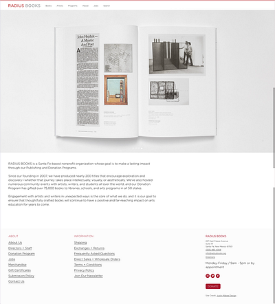 Radius Books squarespace squarespace design squarespace redesign web design website design