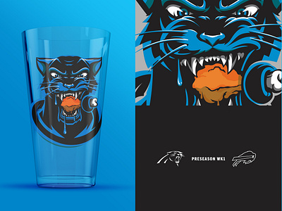 Carolina Panthers VS Buffalo Bills carolina carolina panthers illustration panthers pint glasses vector