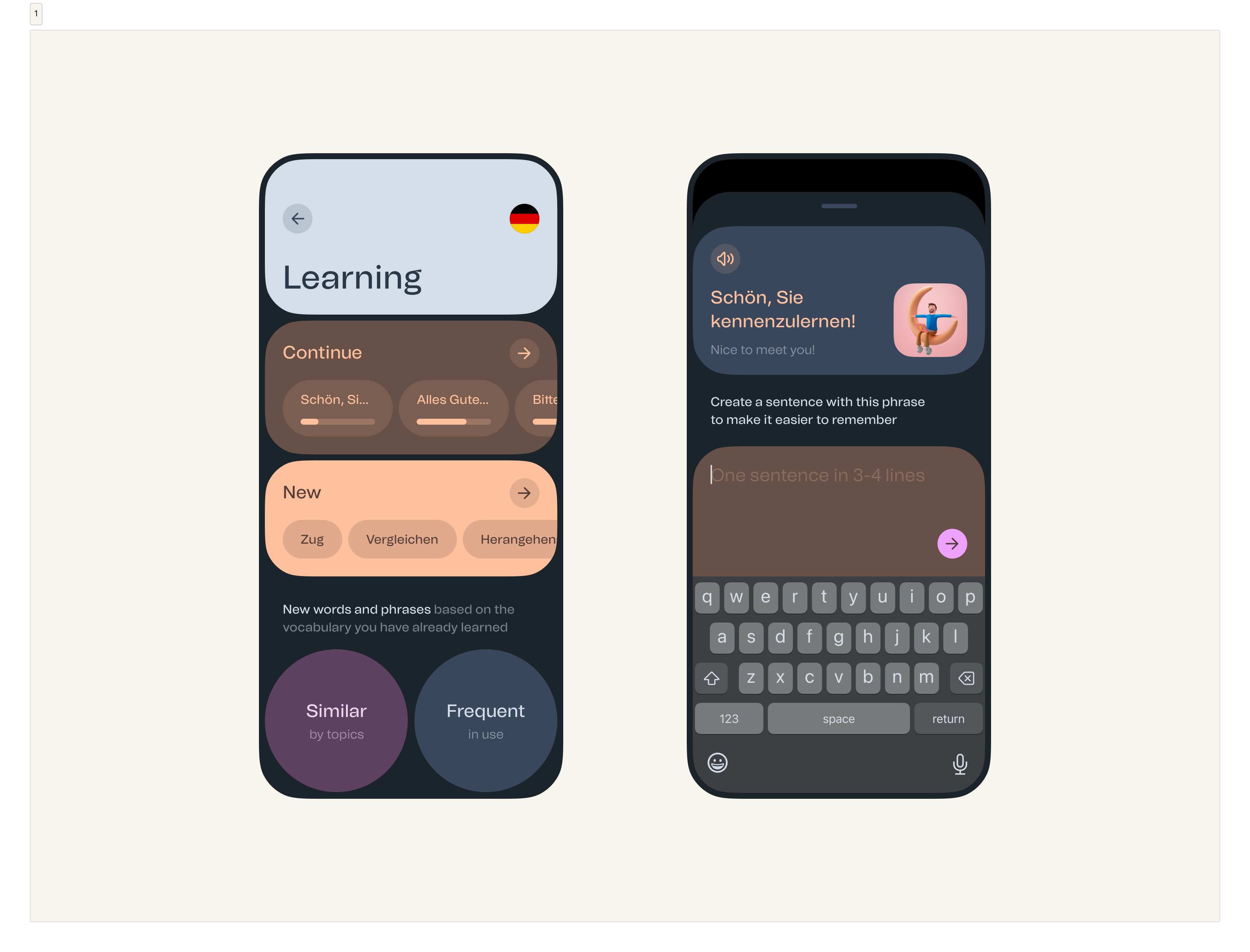 Language practice with AI, app concept animation app illustration microinteraction product design ui ux