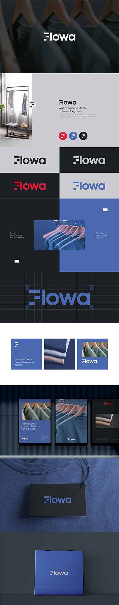 Flowa brand identity branding graphics design logo design