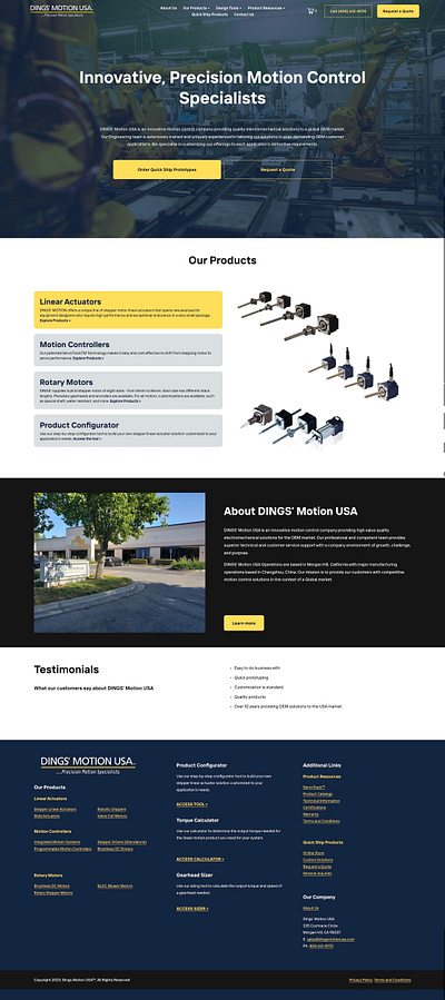 Dings’ Motion USA website designer