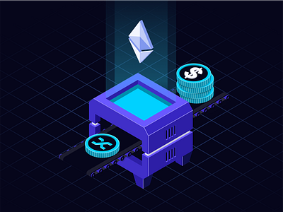 DeFi Staking Illustration crypto defi finance graphic design illustration isometric stakin