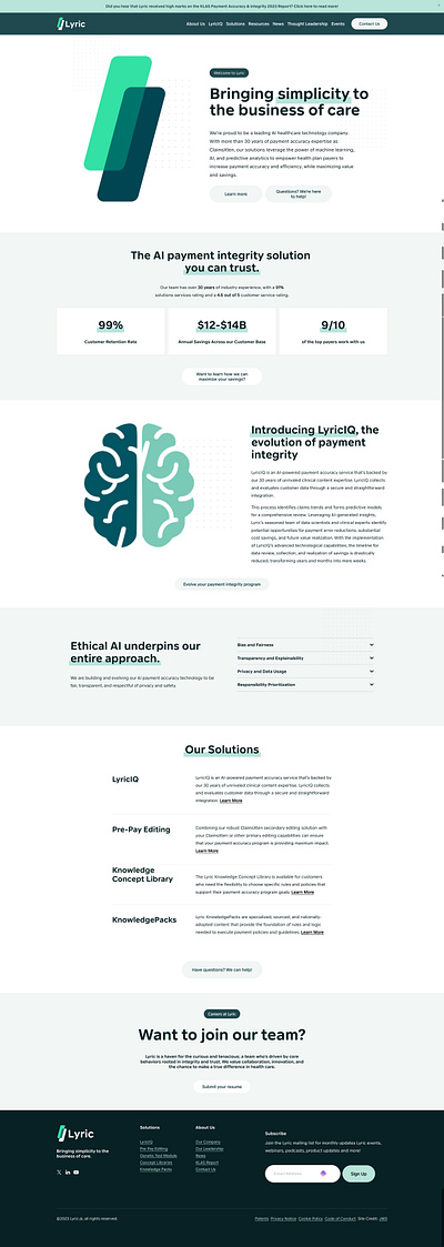 Lyric.ai website designer