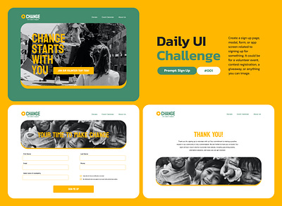 Day 1 / Daily Ui Challenge: Sign Up page animation branding design graphic design illustration illustrator minimal typography ui ux vector website