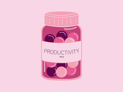Productivity Pills Illustration design graphic design illustration illustrator jar productivity