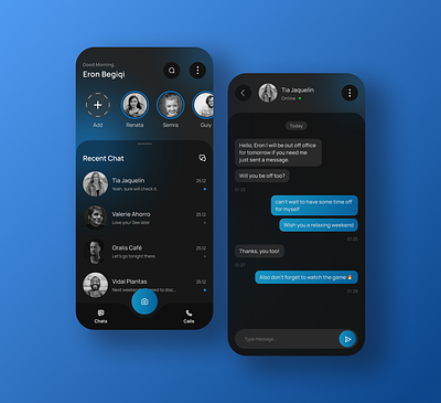 Chat application interface app chat design interface ui