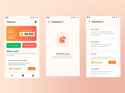 Simple Notification UI android app figma mobile ui notification rewarding app web2