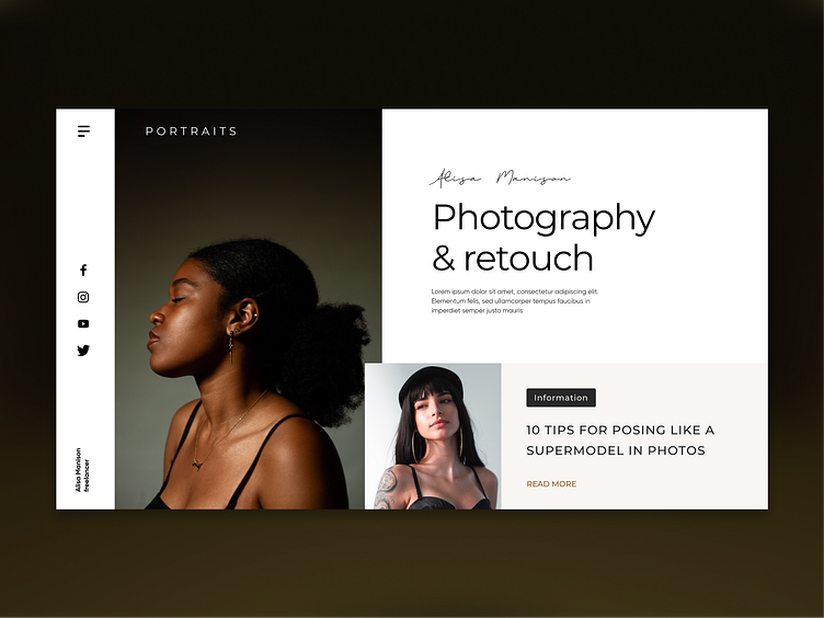 Photographer Portfolio Website by Tatiana Lipko on Dribbble