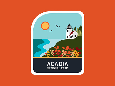 Acadia National Park Badge - Human Nature Designs acadia acadia national park national park national park design national parks badge nature design outdoor design