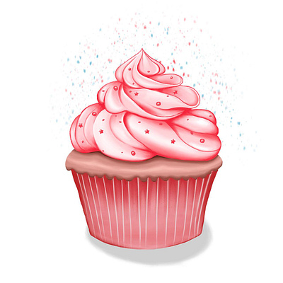 Pink cupcake adobe illustrator art artwork digital art digital illustration graphic design illustration sketch vector