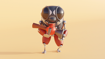 Ladybug robot 3d figure illustration robot toy