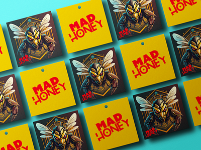 Mad Honey Label Design brand brandidentity branding design graphic graphic design honey illustration jar label labeldesign logo packaging