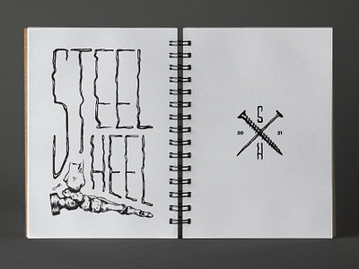 STEEL HEEL Illustration bw drawing graphic design illustration pen sketch steelheel typo typography