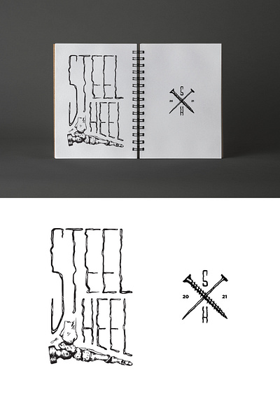 STEEL HEEL Illustration bw drawing graphic design illustration pen sketch steelheel typo typography