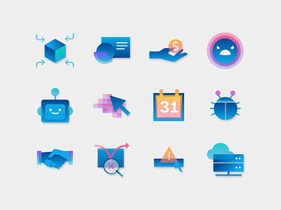 SaaS icon set digital graphic design iconograpyh icons tech ui