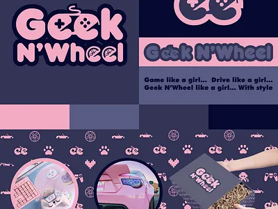 geek n'wheel adobe illustrator branding cars design figma gaiming girly graphic design logo photoshop