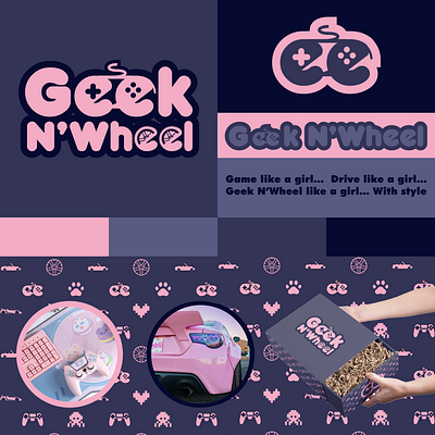 geek n'wheel adobe illustrator branding cars design figma gaiming girly graphic design logo photoshop