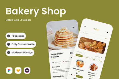 Misu - Bakery Shop Mobile App application bakery delivery exploration grocery layout shop ui ux